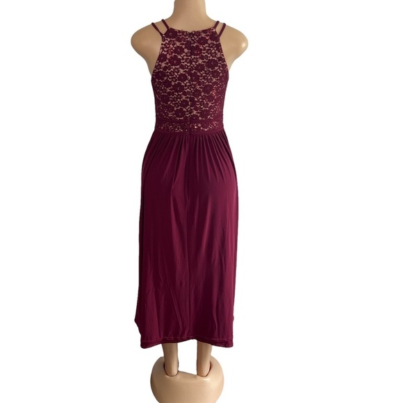 3/$30 🍂 R&M Richards Burgundy Midi Dress - Picture 9 of 9